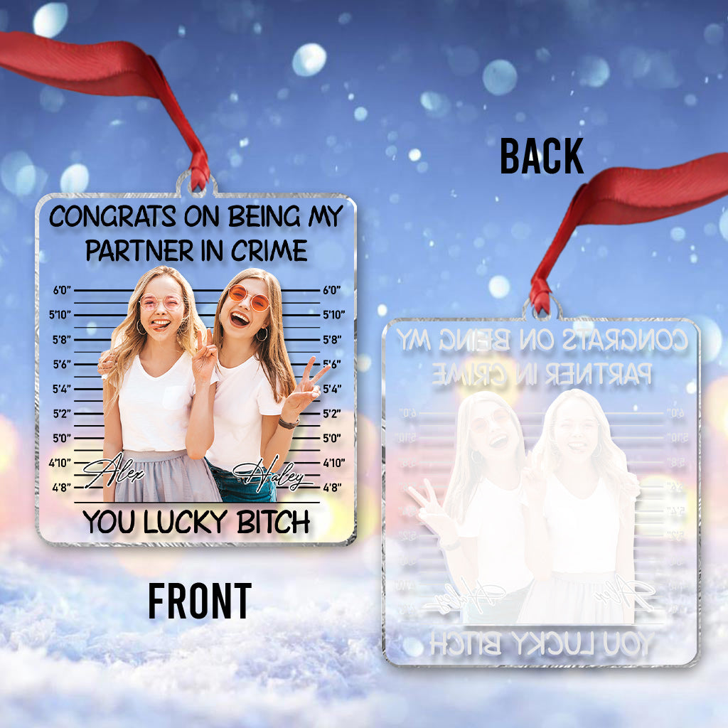 Glückwunsch, dass du mein Komplize bist – Geschenk für einen Freund – Personalisierter transparenter Schmuck