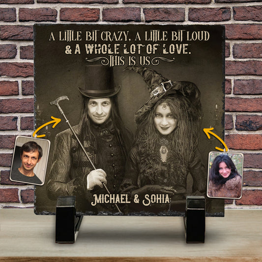 Bis dass der Tod uns scheidet – Personalisierter quadratischer Stein für Paare