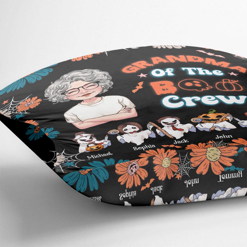 Grandma Of The Boo Crew - Personalized Grandma Throw Pillow