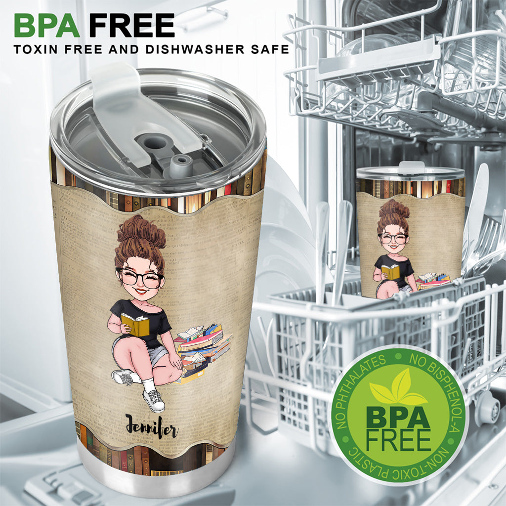 Einfach ein Mädchen, das Bücher liebt – personalisierter Buchbecher