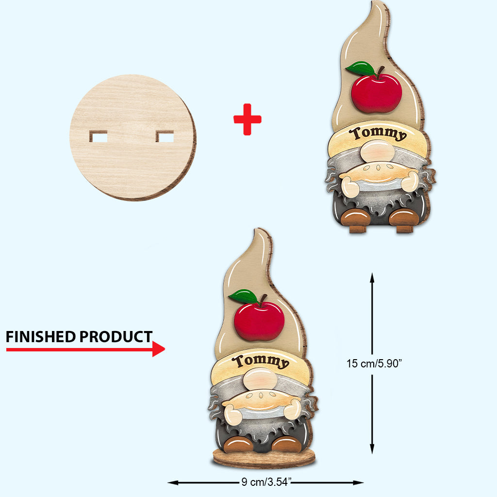 Thanksgiving-Gnome – Personalisierte, freistehende Holzplakette für Thanksgiving