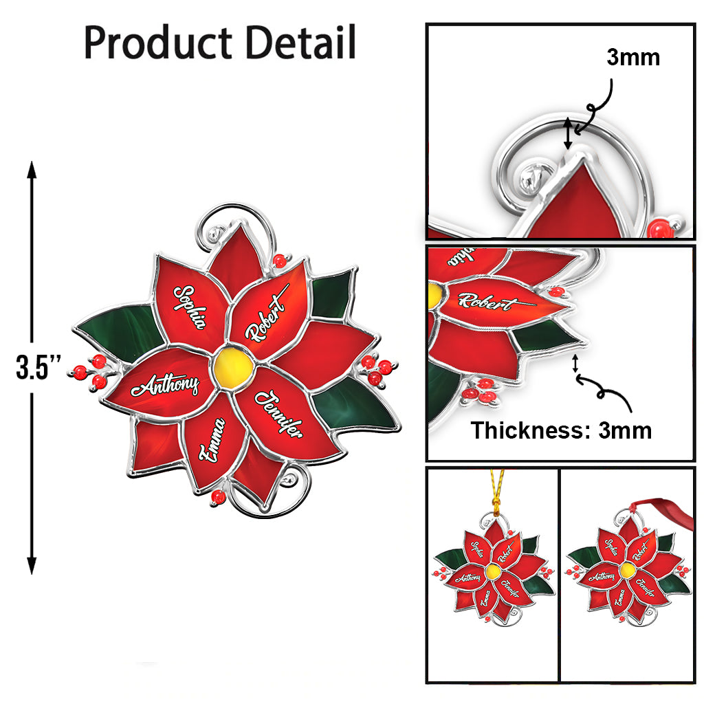 Weihnachtsblumen für die Familie – personalisierter Familienschmuck