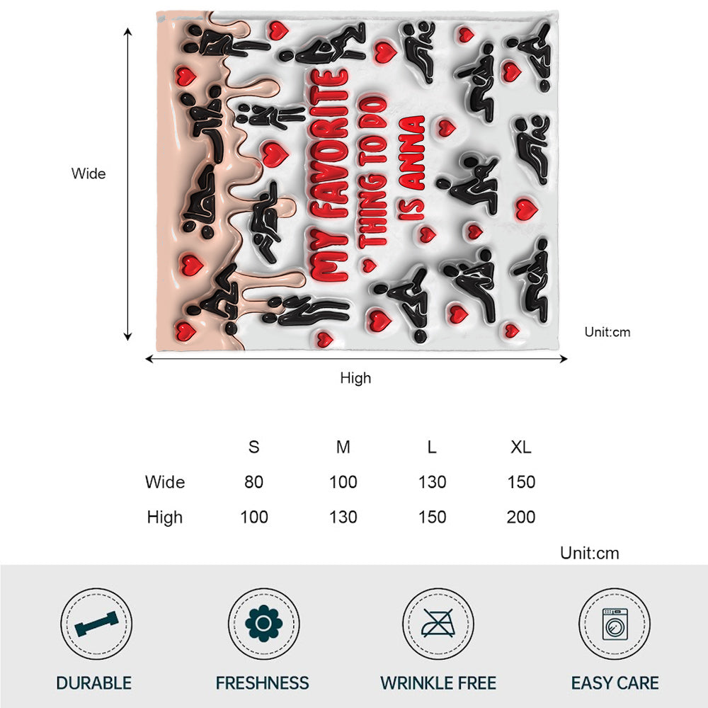 Meine Lieblingsbeschäftigung ist mit dir - Personalisierte Pärchendecke