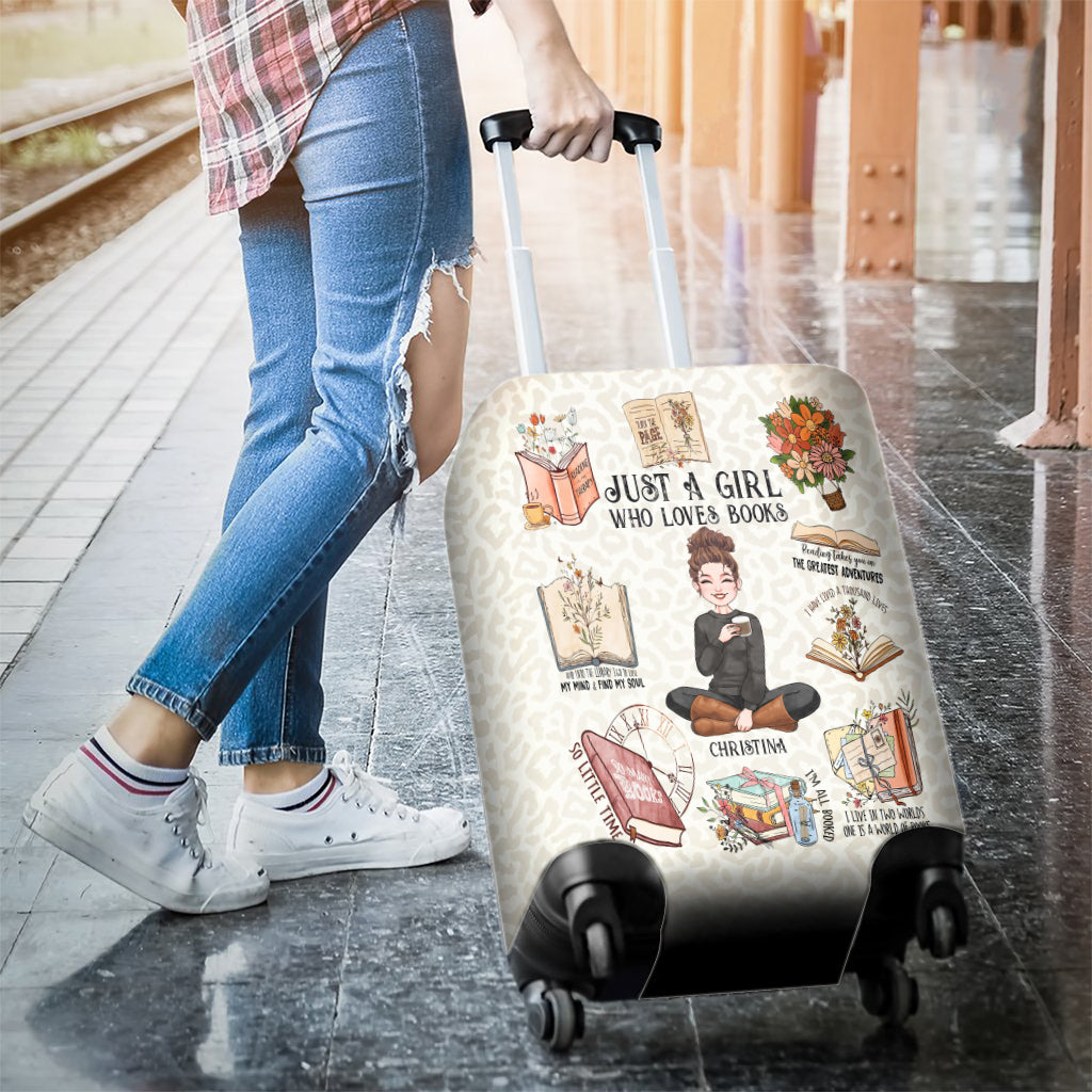 Einfach ein Mädchen, das Bücher liebt – personalisierter Bücherkoffer-Überzug