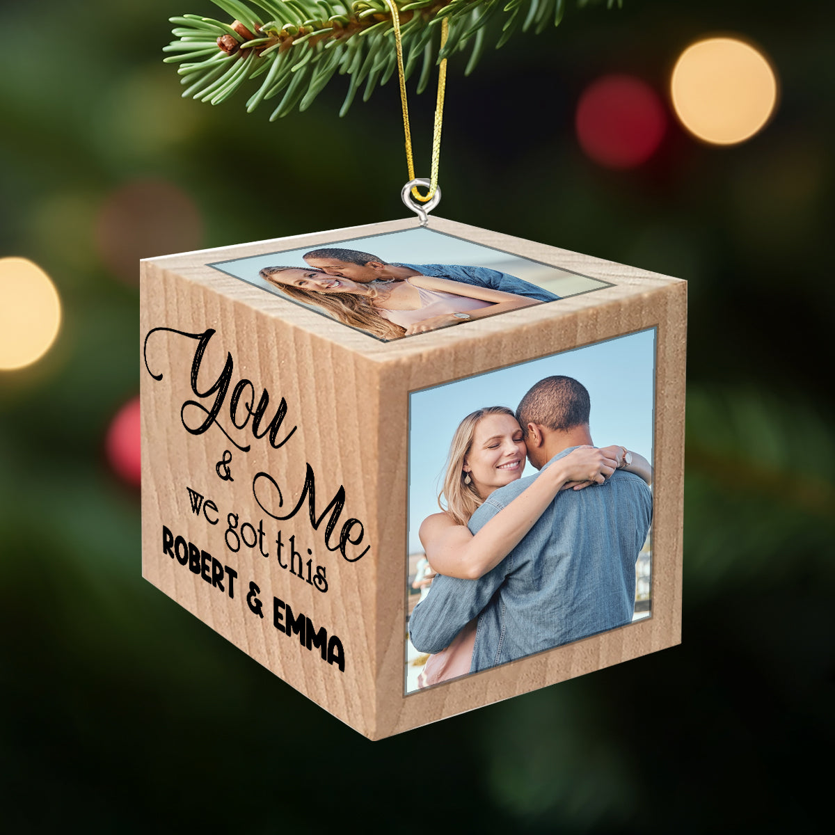 „Du und ich, wir schaffen das“-Blockornament – ​​Geschenk für Freundin, Freund, Ehemann, Ehefrau – Personalisiertes Blockornament