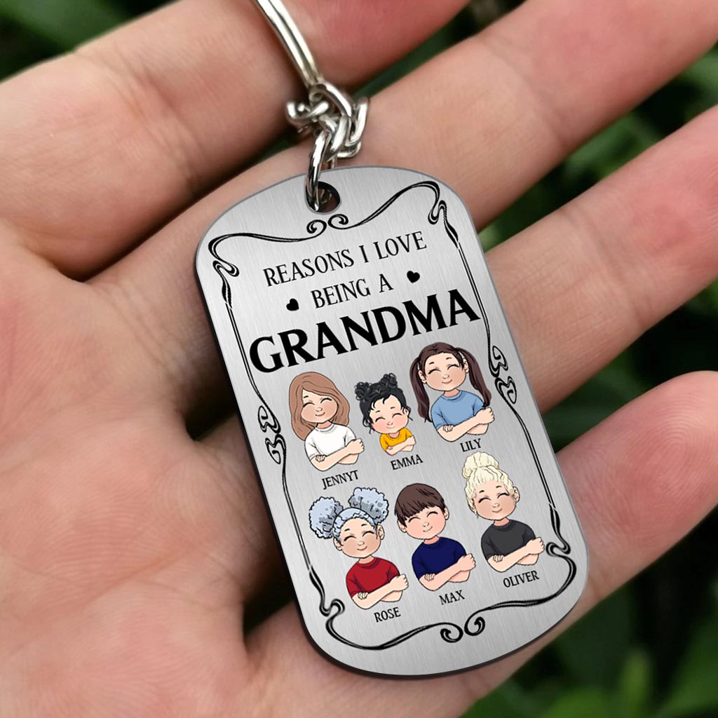 Gründe, warum ich es liebe, Opa zu sein – Geschenk für Opa, Oma, Mama, Papa, Onkel, Tante, Bruder, Schwester – Personalisierter Edelstahl-Schlüsselanhänger
