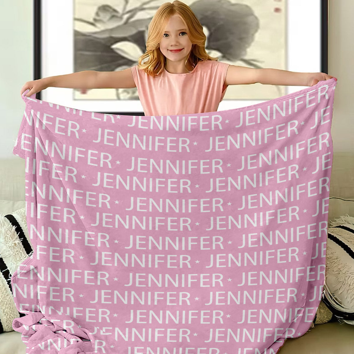 Custom Name Pattern - Gift for granddaughter - Personalized Blanket