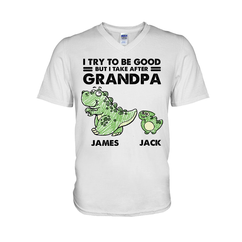 Ich bin ganz nach meiner Oma/meinem Opa gekommen – Geschenk für Opa – Personalisiertes T-Shirt und Hoodie