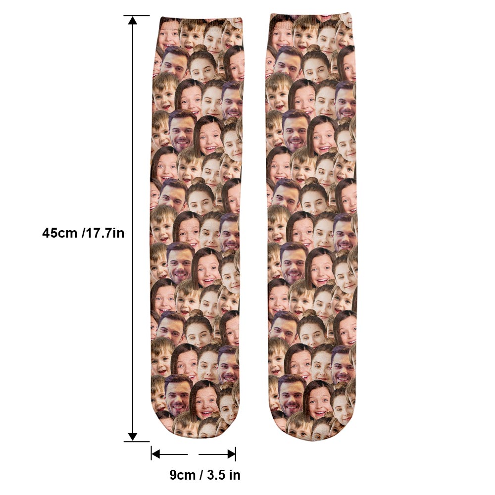 Customizable Printed Face - Personalized Family Socks