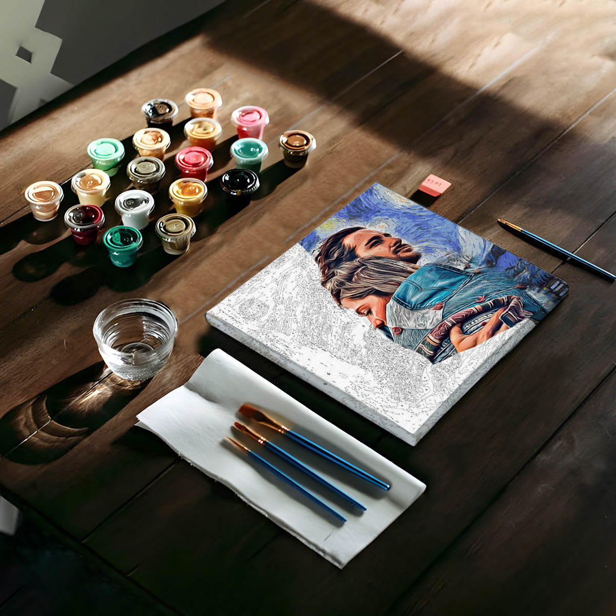 Sternennacht – Personalisiertes Malen-nach-Zahlen-Set für Paare