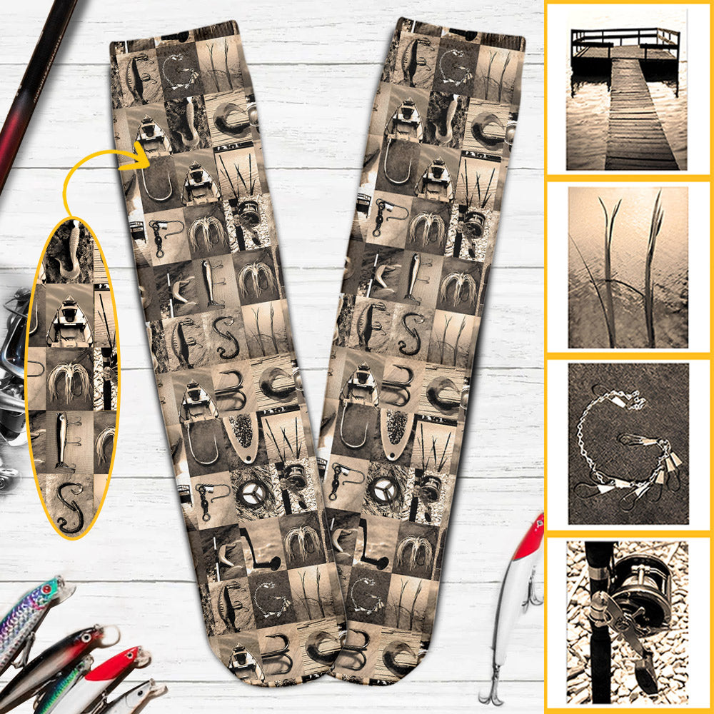 Vintage-Angelalphabet – personalisierte Angelsocken