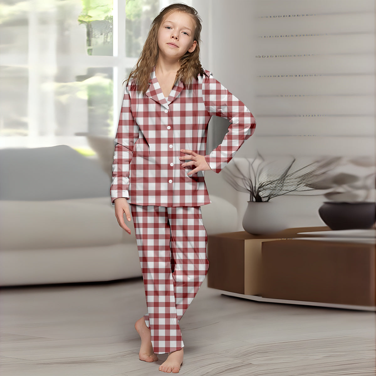Santas Lieblings-Ho - Personalisierter Partner-Pyjama mit Knopfleiste