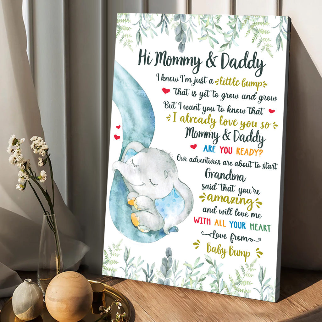 Liebe aus dem Babybauch – Personalisierte Leinwand und Poster für Mütter
