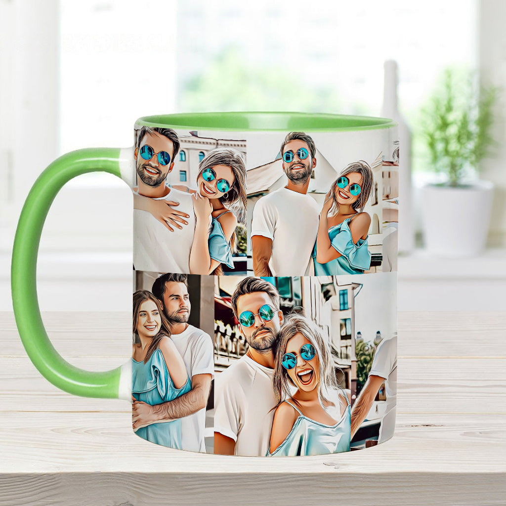 Cartoon-Fotocollage – Geschenk für Freund, Freundin, Ehefrau, Ehemann – Personalisierte Tasse