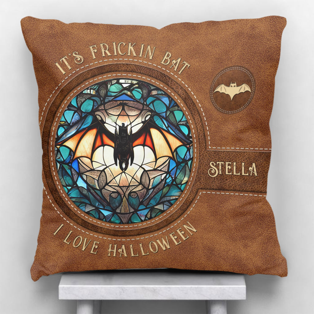 Es ist verdammt nochmal Fledermaus, ich liebe Halloween – Personalisiertes Hexen-Kissen
