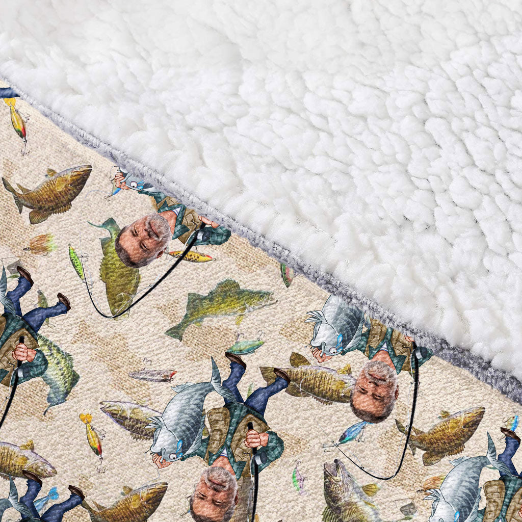 Photo Inserted Funny Fishing - Personalized Fishing Blanket Hoodie