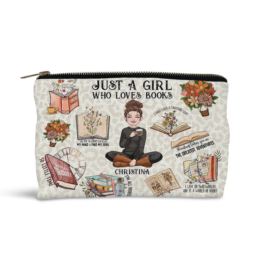 Einfach ein Mädchen, das Bücher liebt – personalisierte Buchtasche
