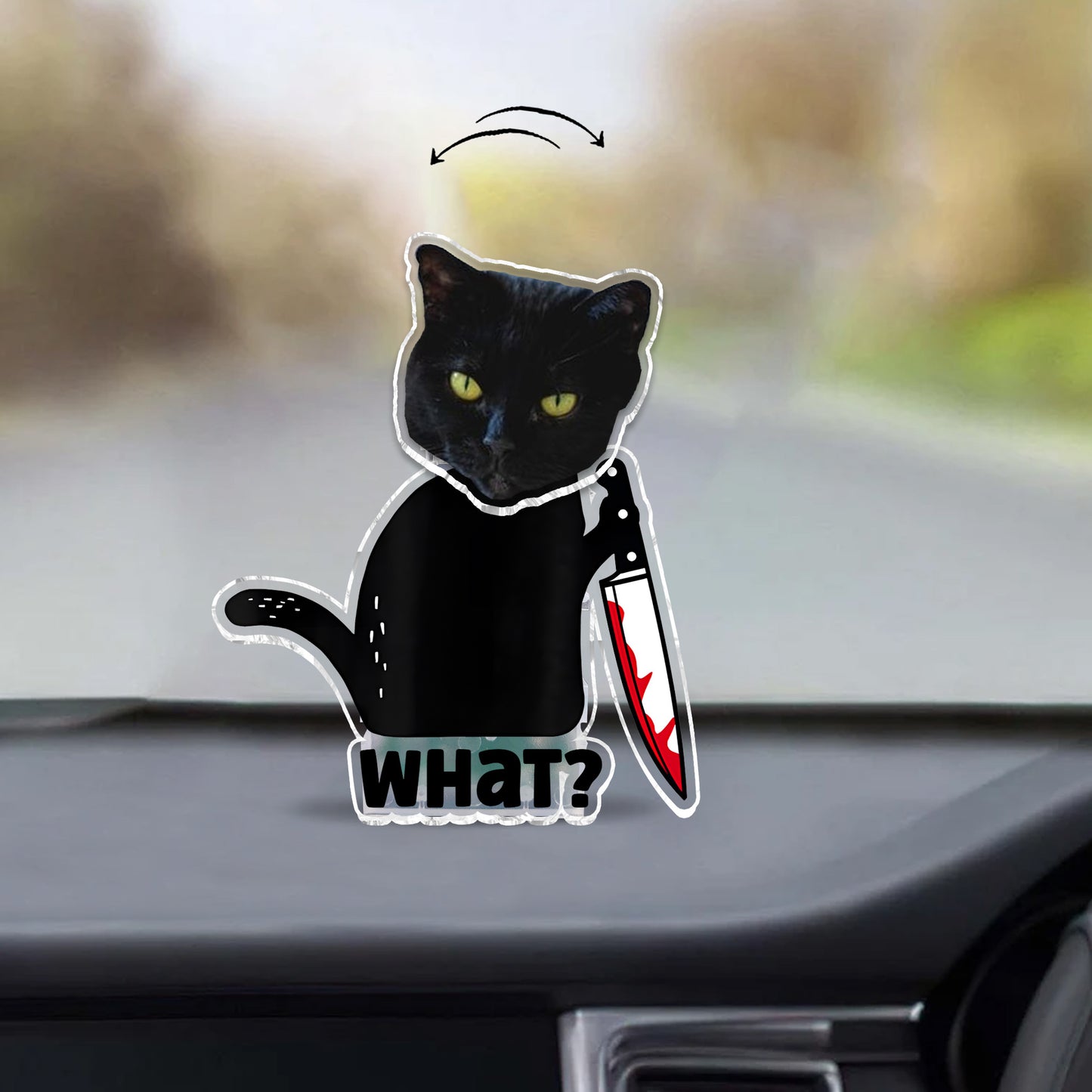 Coole schwarze Katze – Geschenkidee für Katzenliebhaber – Personalisierter Wackelkopf