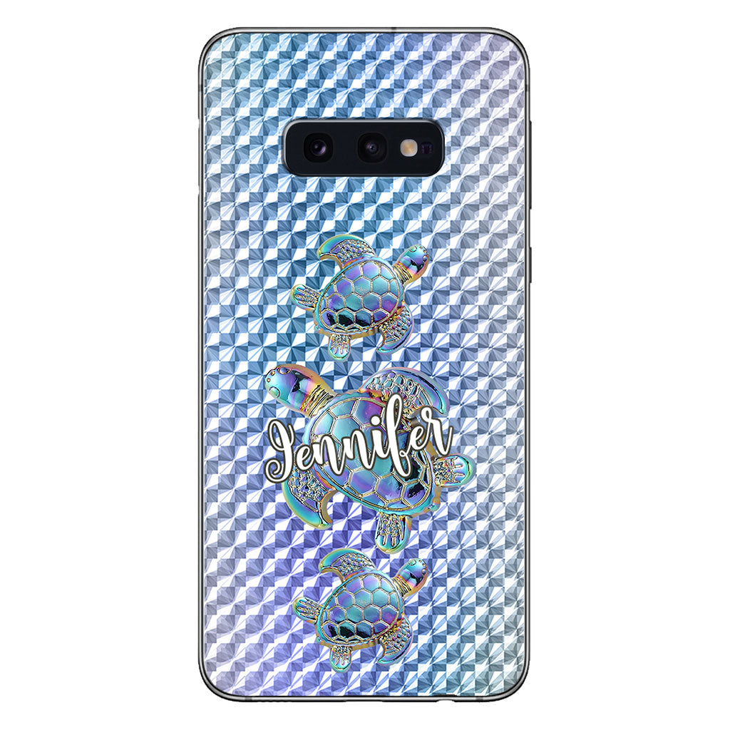Salty Lil Beach - Personalized Turtle Clear Phone Case