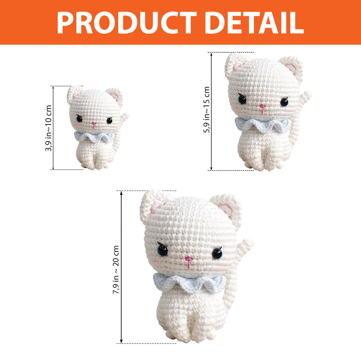 Gehäkelte Amigurumi-Katze – Geschenk für Katzenliebhaber – Personalisierte handgestrickte Puppe
