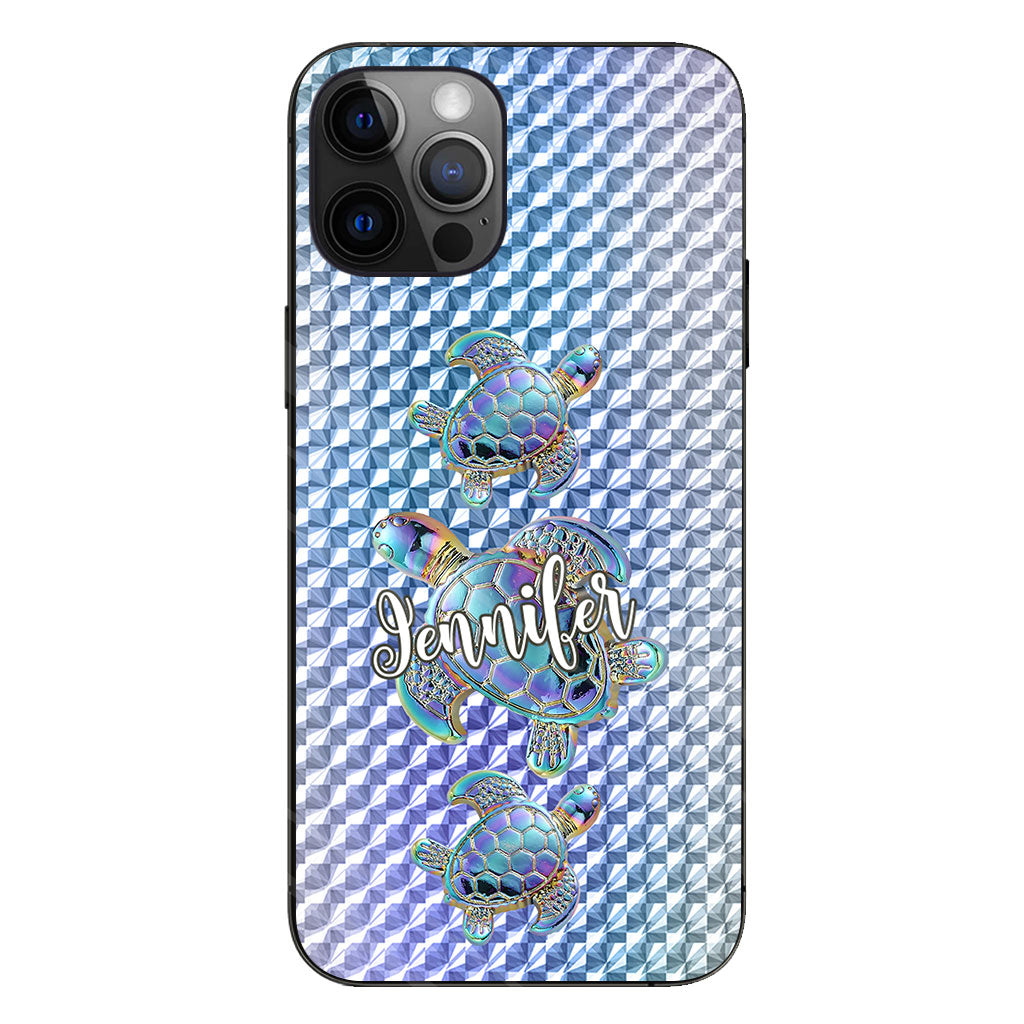 Salty Lil Beach - Personalized Turtle Clear Phone Case