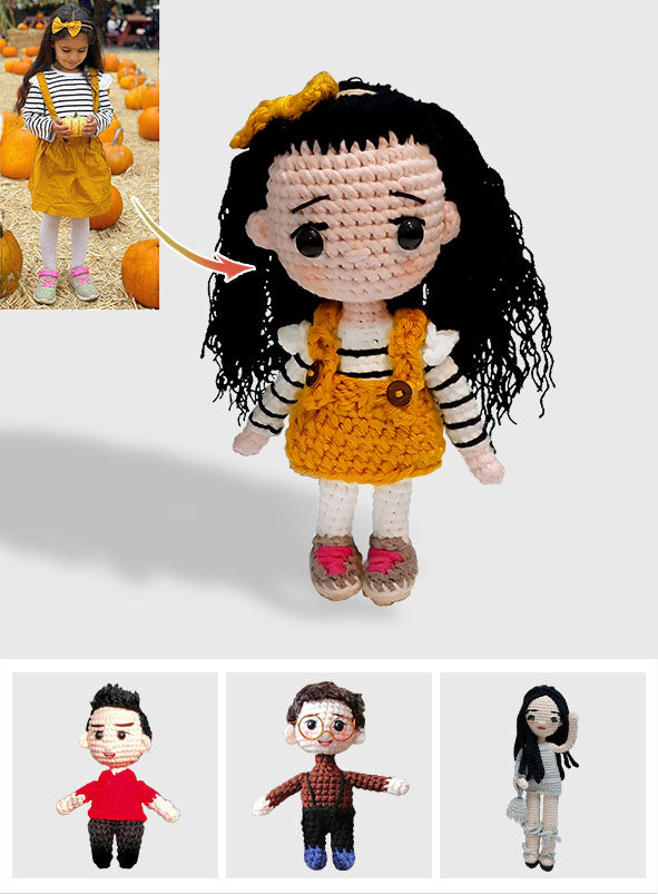 Meine Enkelkinder – Personalisierte, handgestrickte Puppe meiner Enkelin