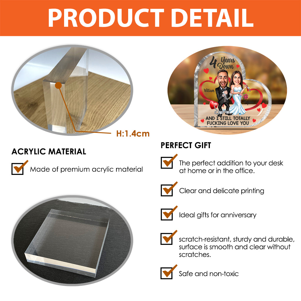 Ich liebe dich immer noch – Personalisierte Acrylplakette in Sonderform für Ehemann und Ehefrau