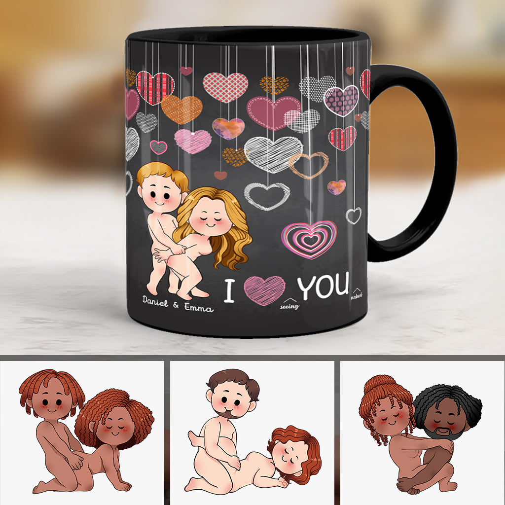 Ich liebe es, dich nackt zu sehen – personalisierte Tasse für Paare