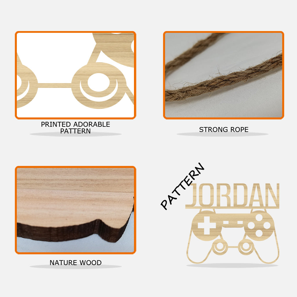 Gaming-Zimmer – Personalisiertes Videospiel-Holzschild in individueller Form