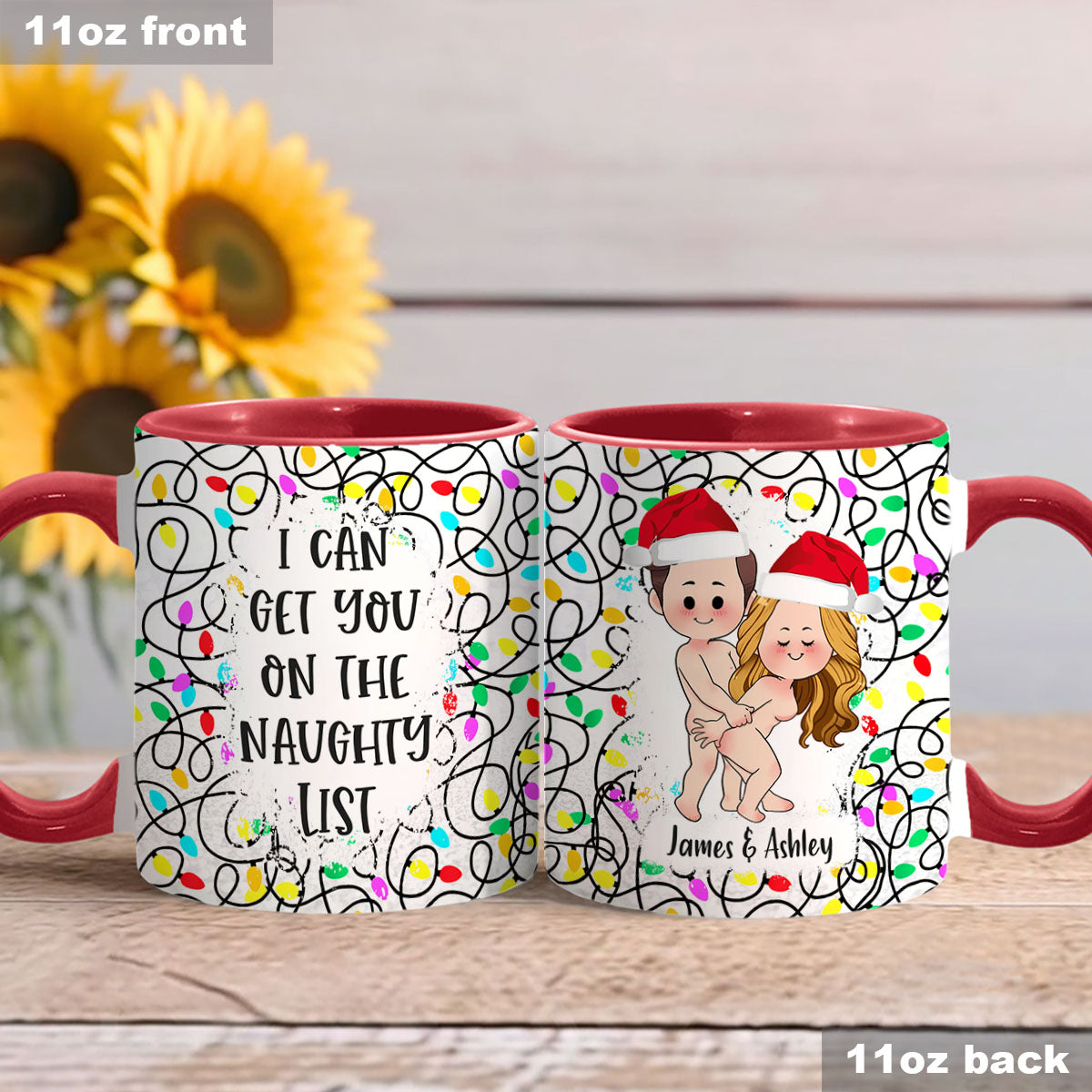 Ich kann dich auf die Liste der Unartigen bringen – Geschenk für Ehemann, Ehefrau, Freund, Freundin – Personalisierte Tasse mit Akzent