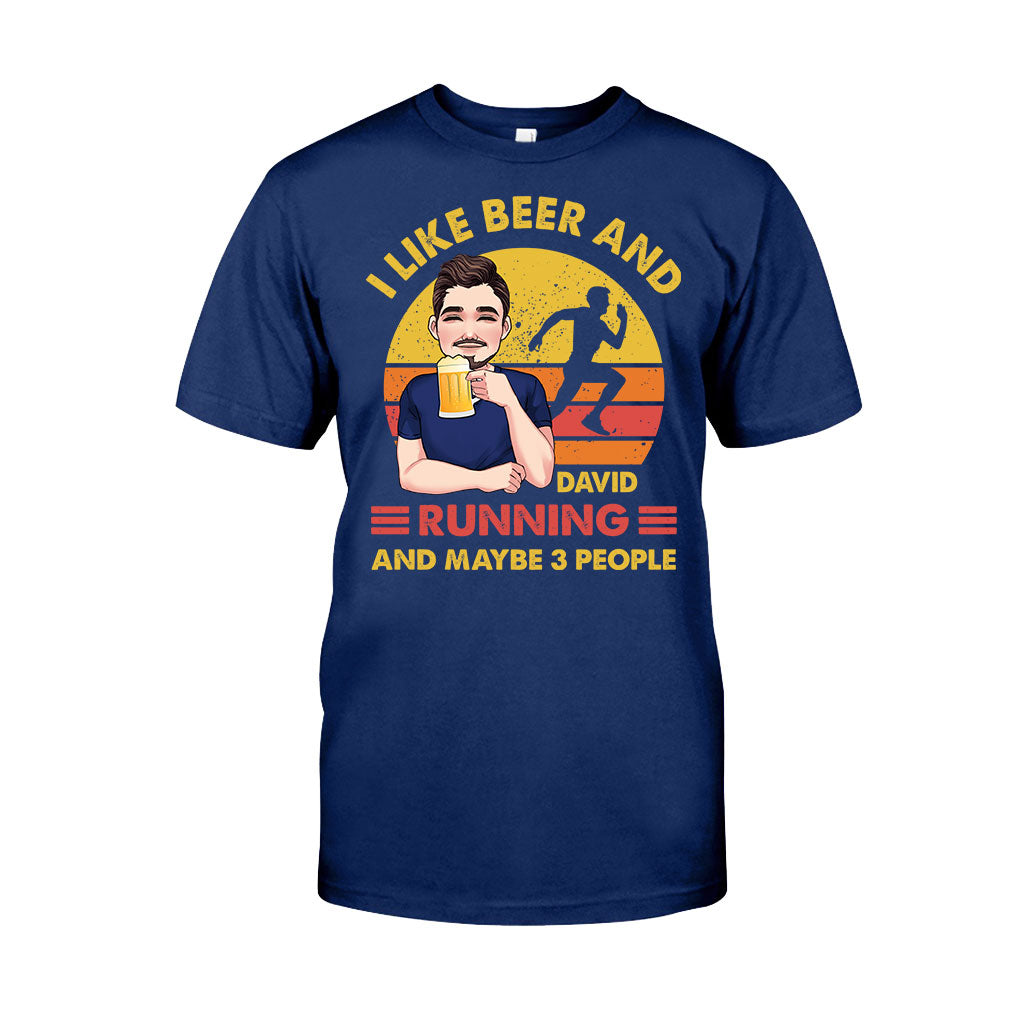 I Like Beer And Running - Personalized Running T-shirt and Hoodie