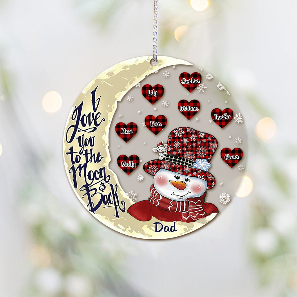 Ich liebe dich bis zum Mond – Geschenk für Oma, Opa, Mama, Papa – Personalisierter Weihnachtsschmuck