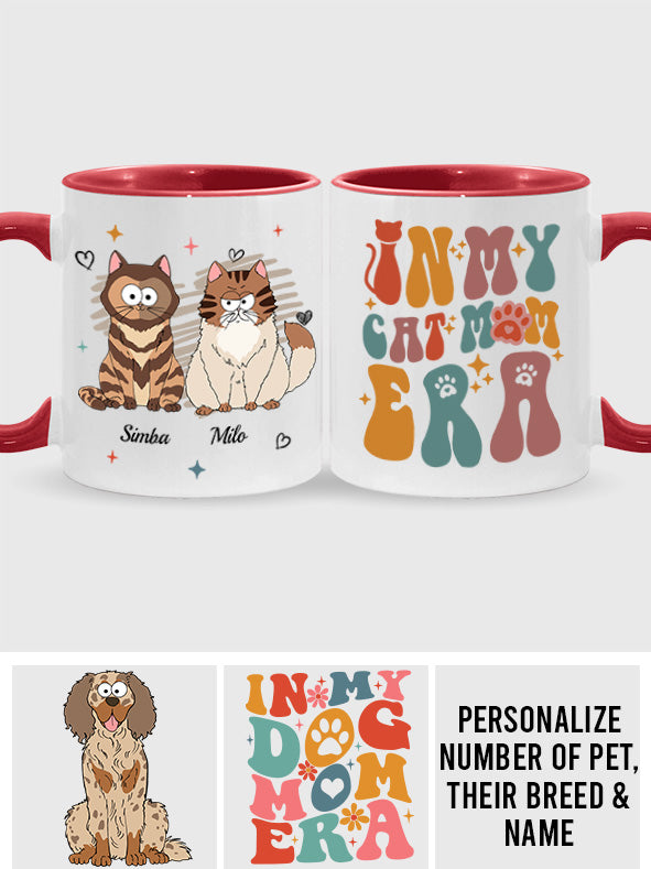 In meiner Hunde-/Katzenmama-Ära – Personalisierte Tasse mit Katzenmotiv
