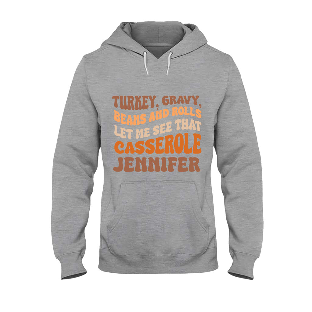 Zeig mir deinen Auflauf! – Personalisiertes Thanksgiving-T-Shirt und Hoodie