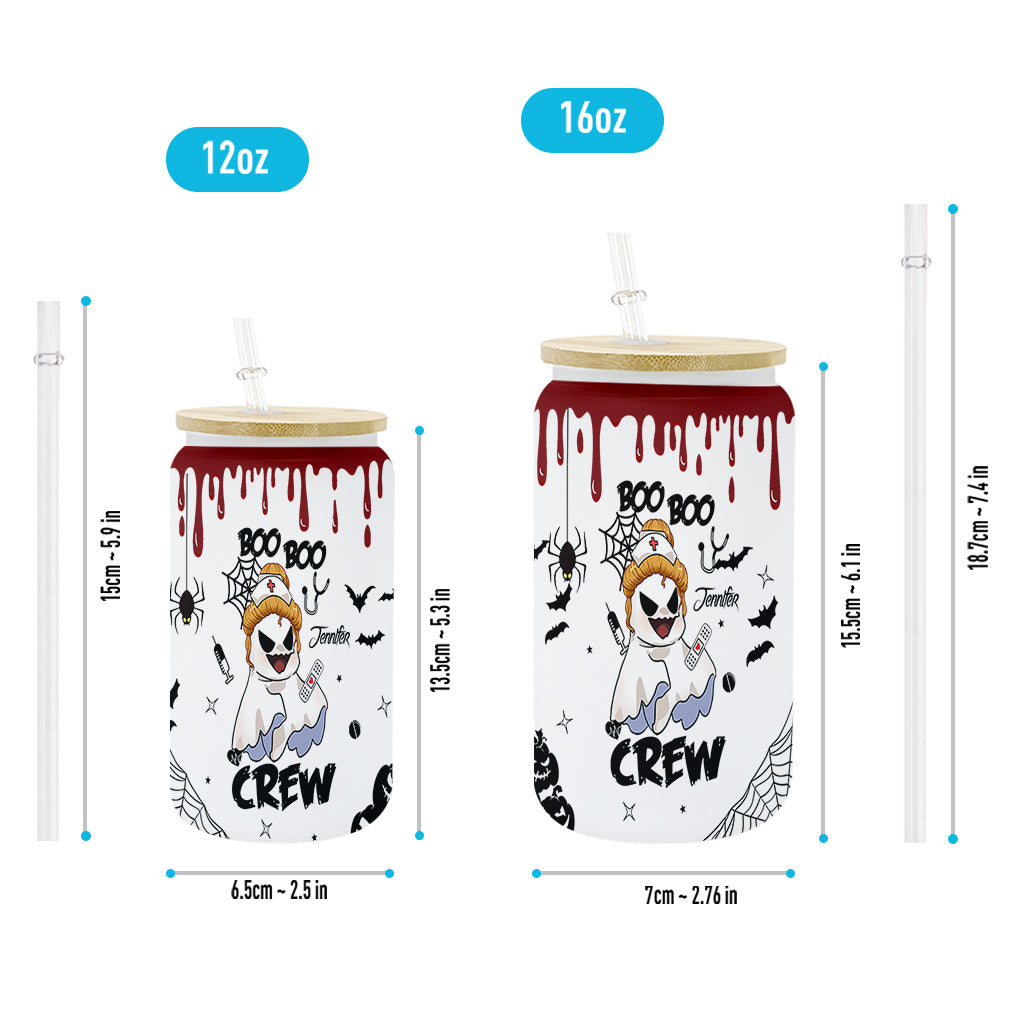 Boo Boo Crew - Personalized Nurse Can Glass