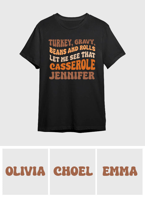 Zeig mir deinen Auflauf! – Personalisiertes Thanksgiving-T-Shirt und Hoodie