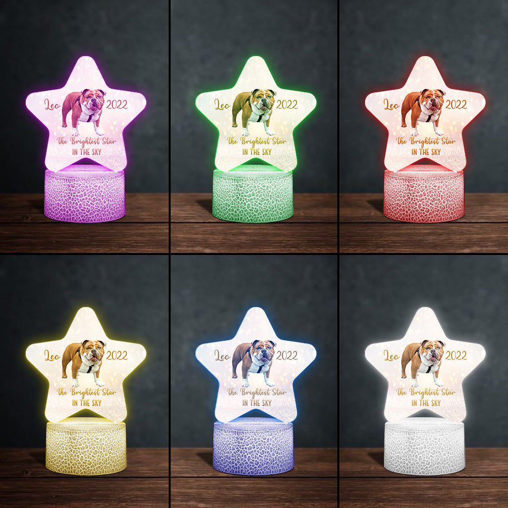 The Brightest Star In The Sky - Cat gift for who lose cat - Personalized Shaped Plaque Light Base