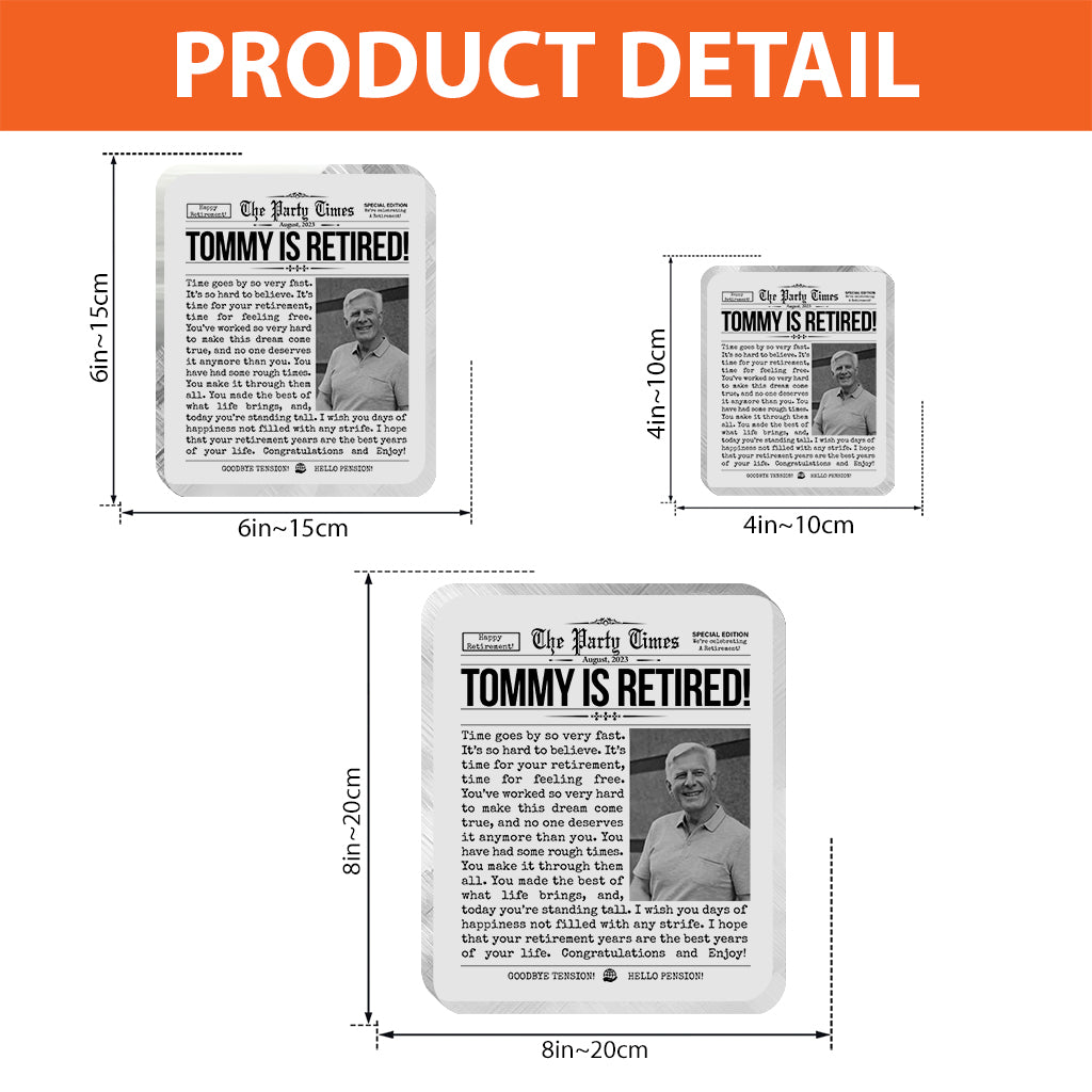 Herzlichen Glückwunsch zum Ruhestand! – Personalisierte Acrylplakette in Sonderform für Ruheständler