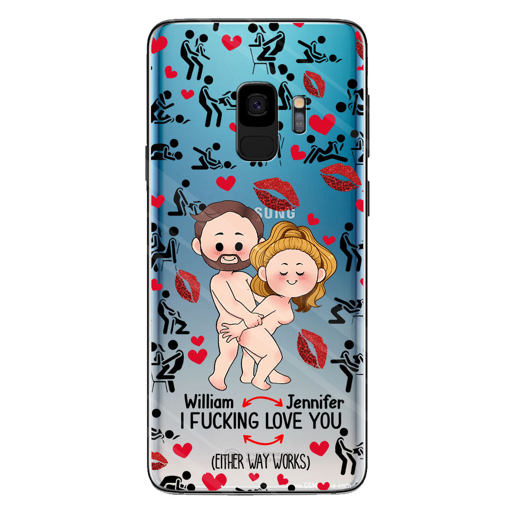 Ich liebe dich – Geschenk für Ehemann, Ehefrau, Freund, Freundin – Personalisierte transparente Handyhülle