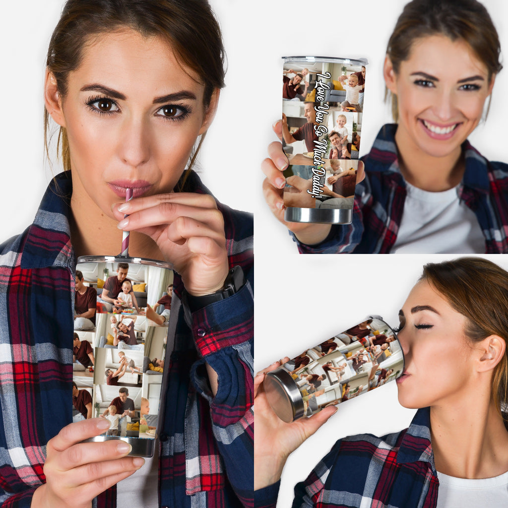 Collage-Trinkbecher – Geschenk für Papa – Personalisierter Trinkbecher
