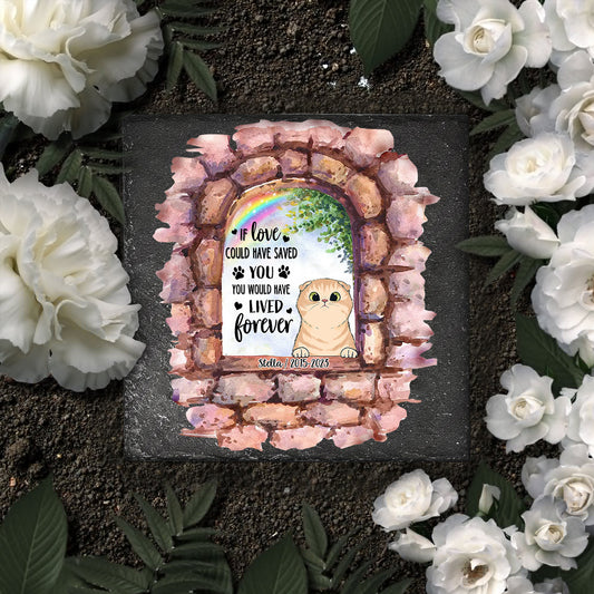 Nicht mehr an meiner Seite – Personalisierter quadratischer Stein in Hundeform