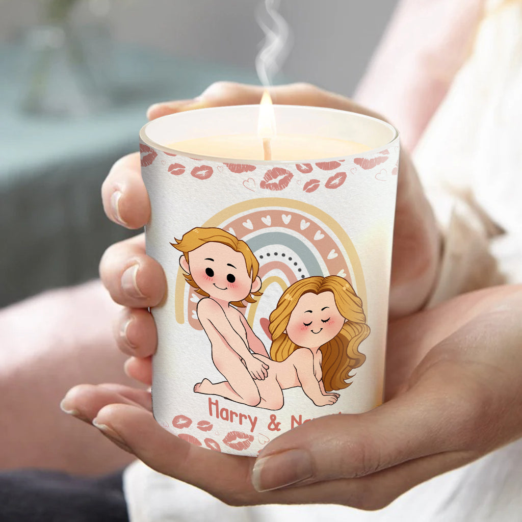 Welcome To The Poundtown Inappropriate Adult - Personalized Couple Candle With Wooden Lid