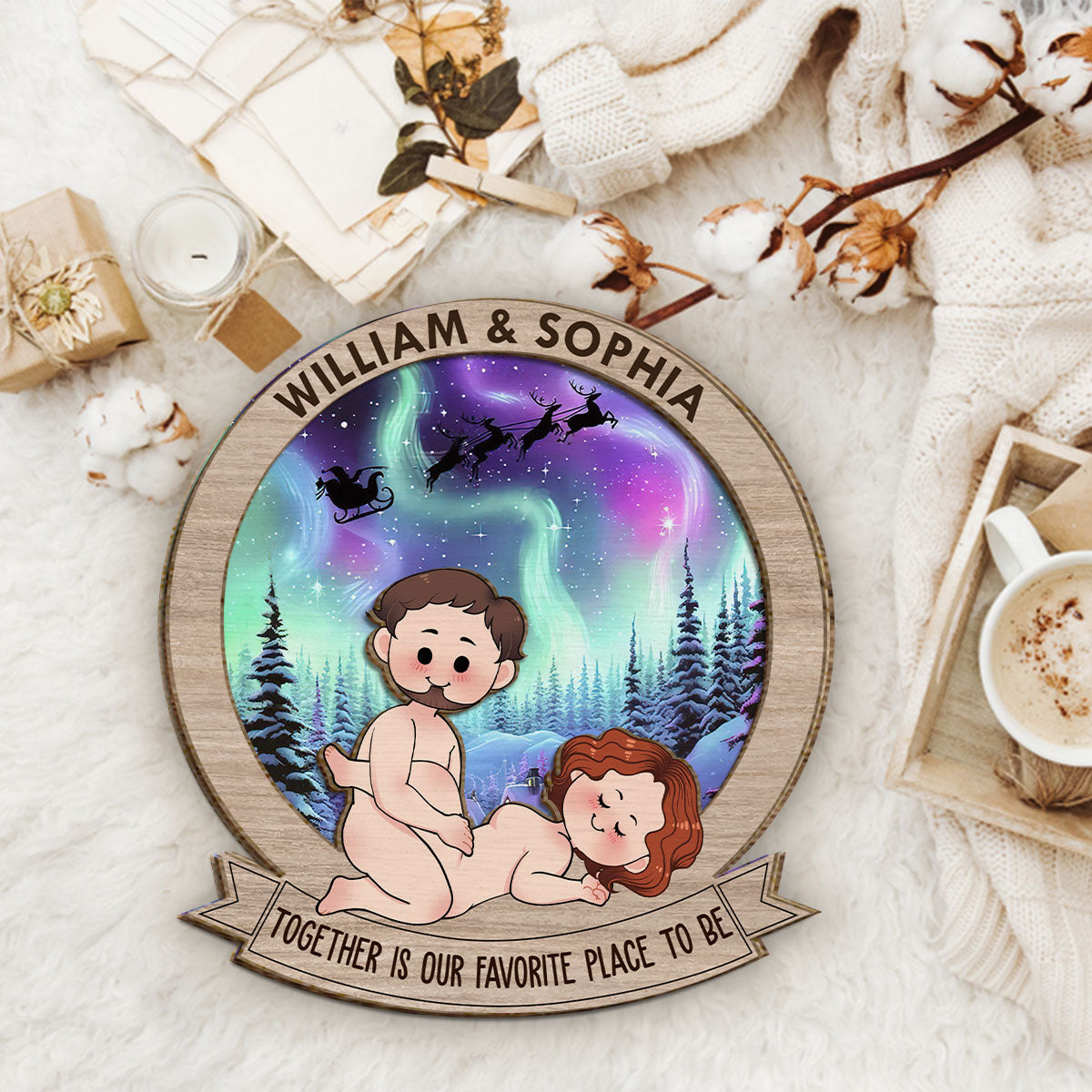 Zusammen ist mein Lieblingsmoment – ​​Geschenk für Ehemann, Ehefrau, Freundin, Freund – Personalisiertes 2-lagiges Holzschild / Holzplakette