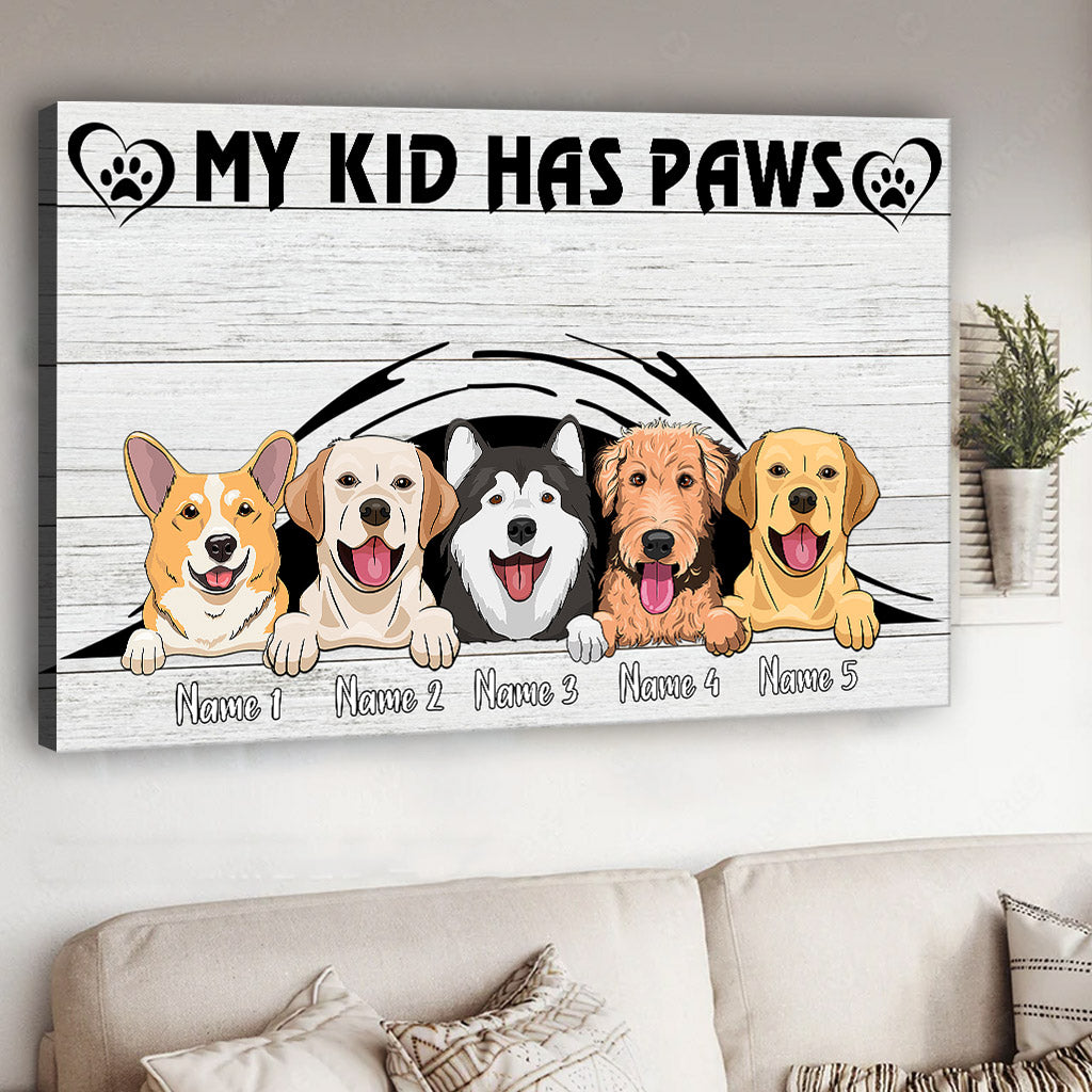 Meine Kinder haben Pfoten – Personalisierte Hundeleinwand und Poster