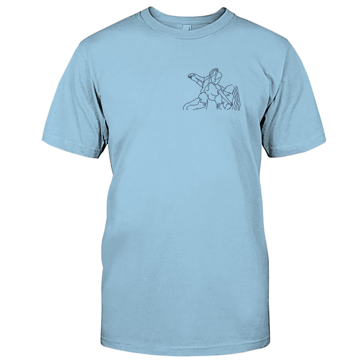 Custom Line Art - Personalized Family Embroidered T-shirt
