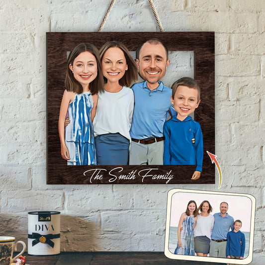 Unsere Familie – Personalisiertes, individuell geformtes Holzschild