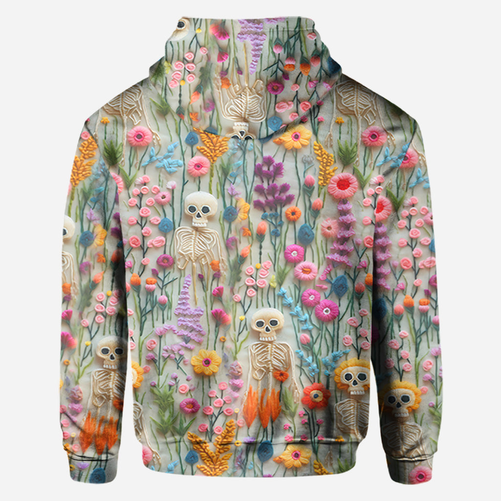 Blumenskelett - Personalisiertes Totenkopf-Shirt