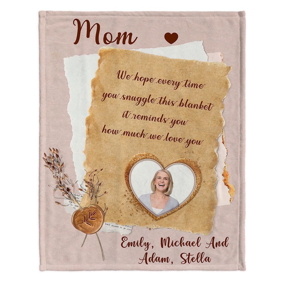 Oma Mama – Geschenk für Oma, Mama, Papa, Opa, Tante, Onkel, Schwester, Bruder, Ehemann, Ehefrau, Freundin – Personalisierte Decke