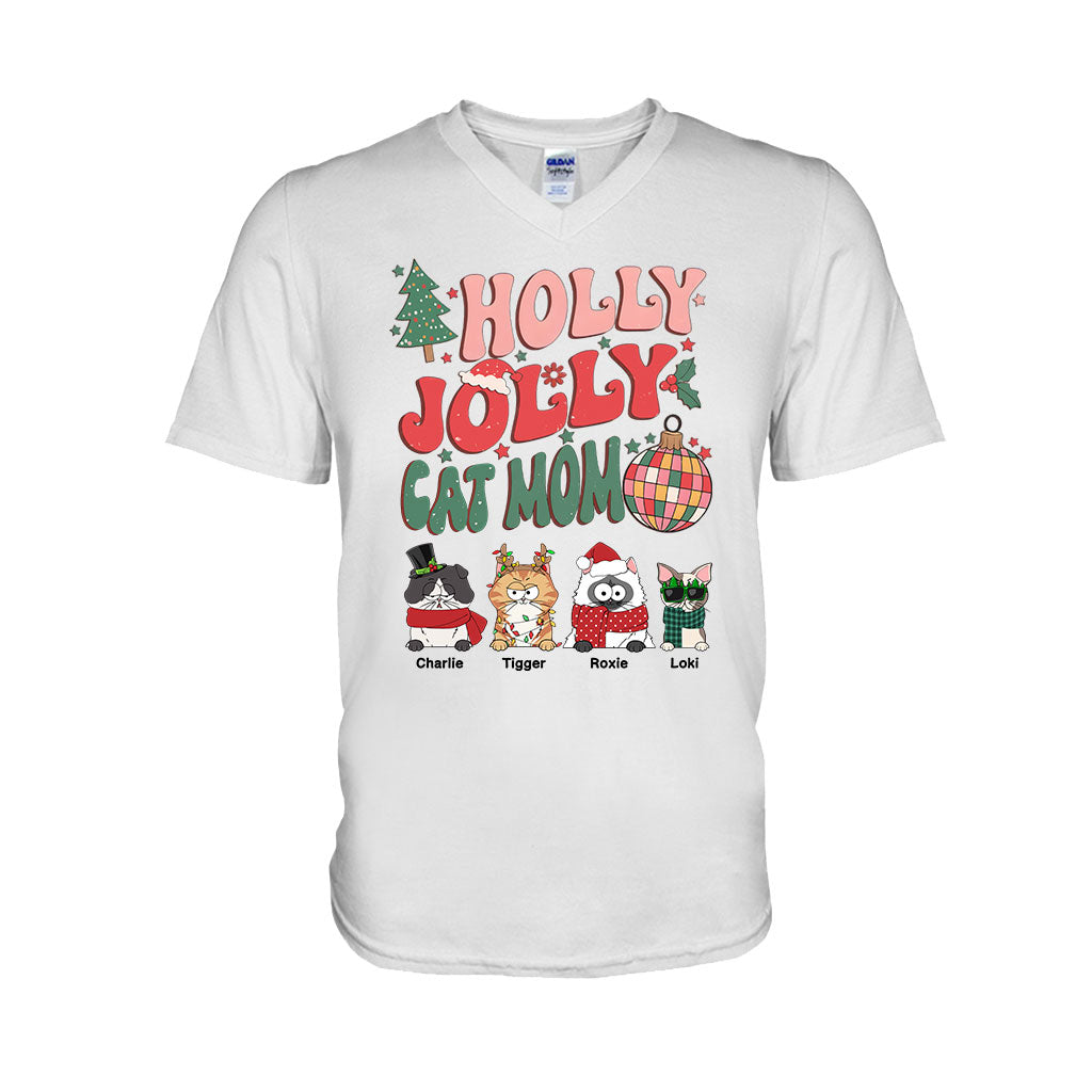 Fröhliche Katzen- und Hundemama – personalisiertes Katzen-T-Shirt und Hoodie