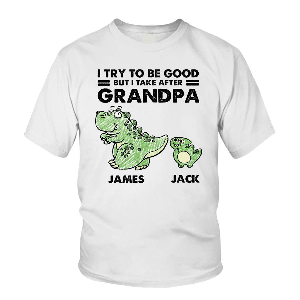 Ich bin ganz nach meiner Oma/meinem Opa gekommen – Geschenk für Opa – Personalisiertes T-Shirt und Hoodie